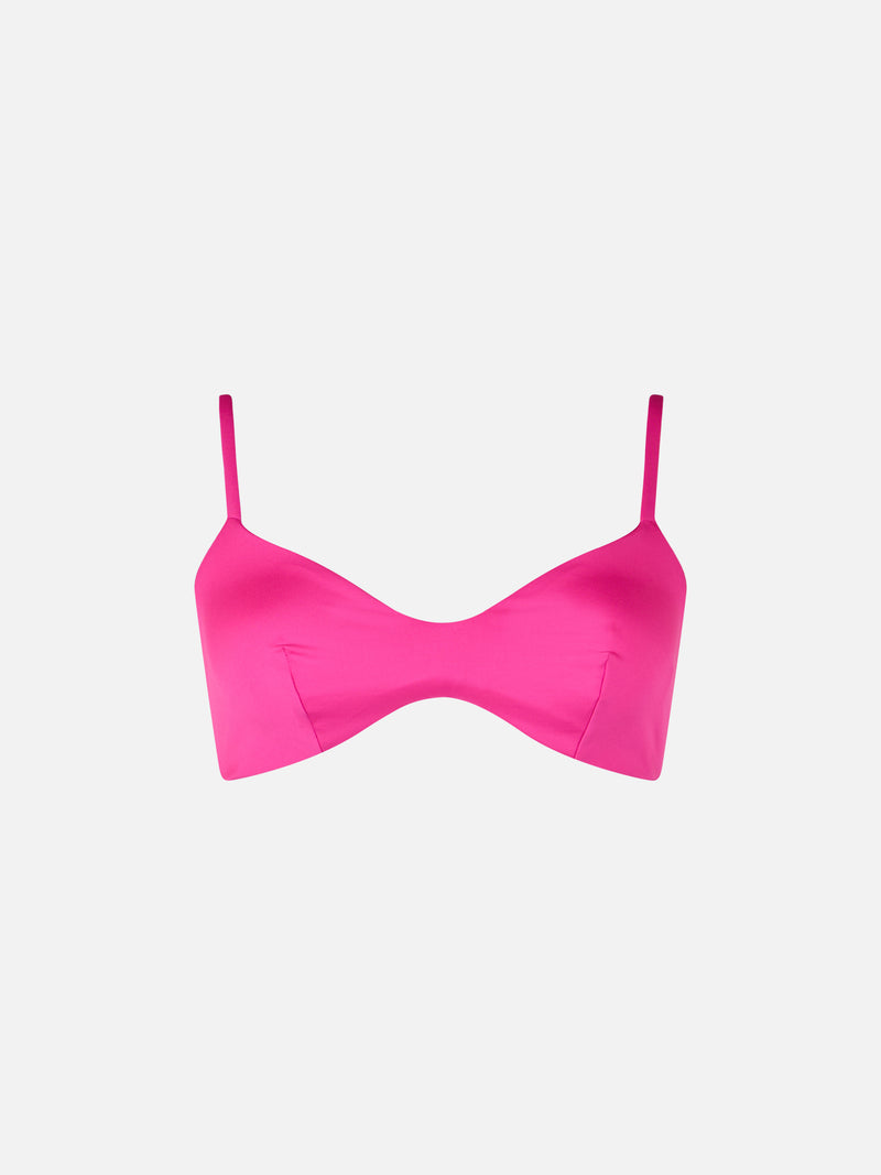 Fuchsiafarbenes Strand-Bralette-Top mit U-Ausschnitt für Damen May