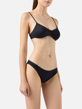 Bralette bikini May Elise in nero con slip da bagno classici