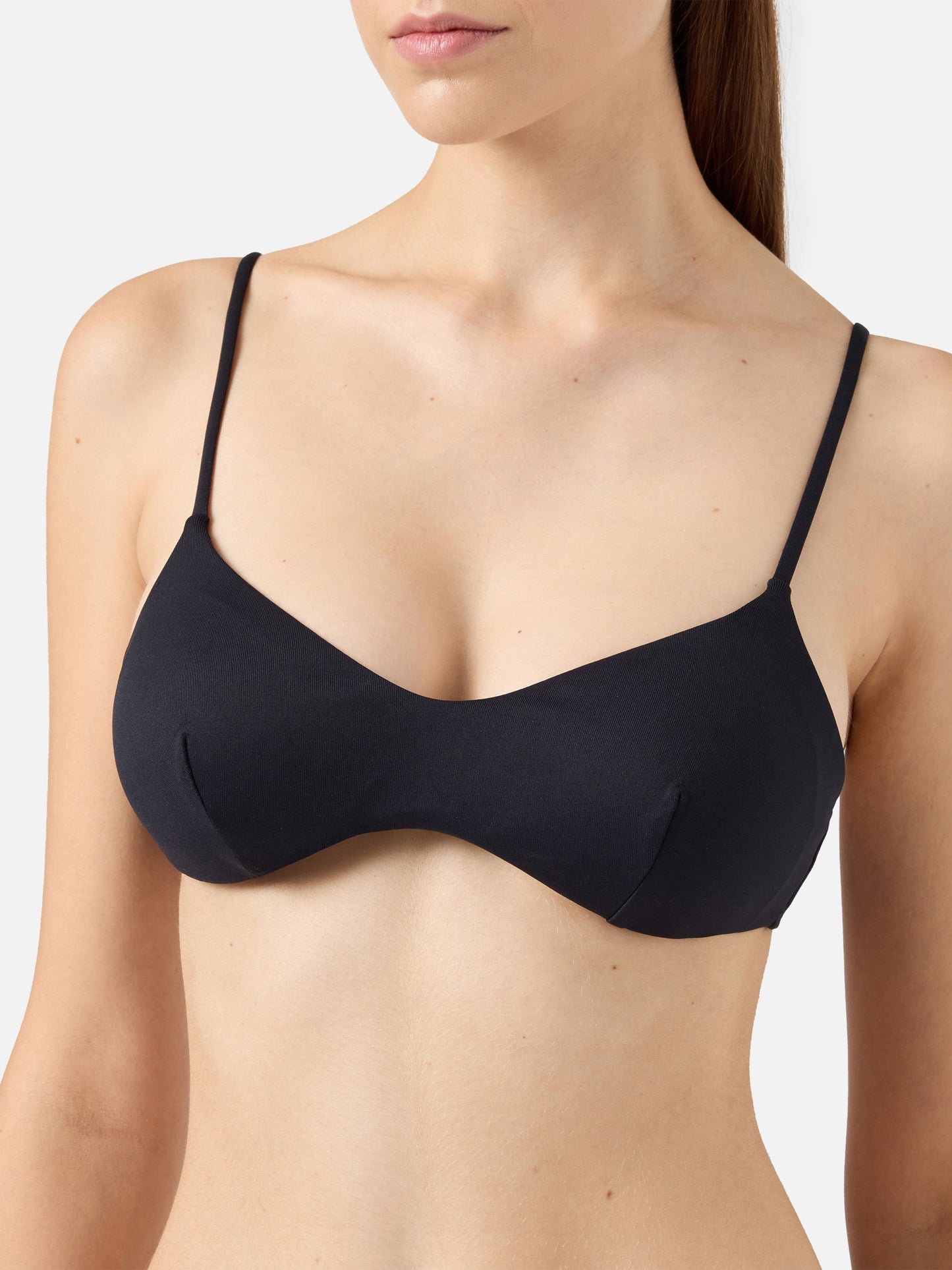 Bralette bikini May Elise in nero con slip da bagno classici