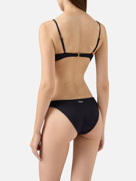 Bralette bikini May Elise in nero con slip da bagno classici