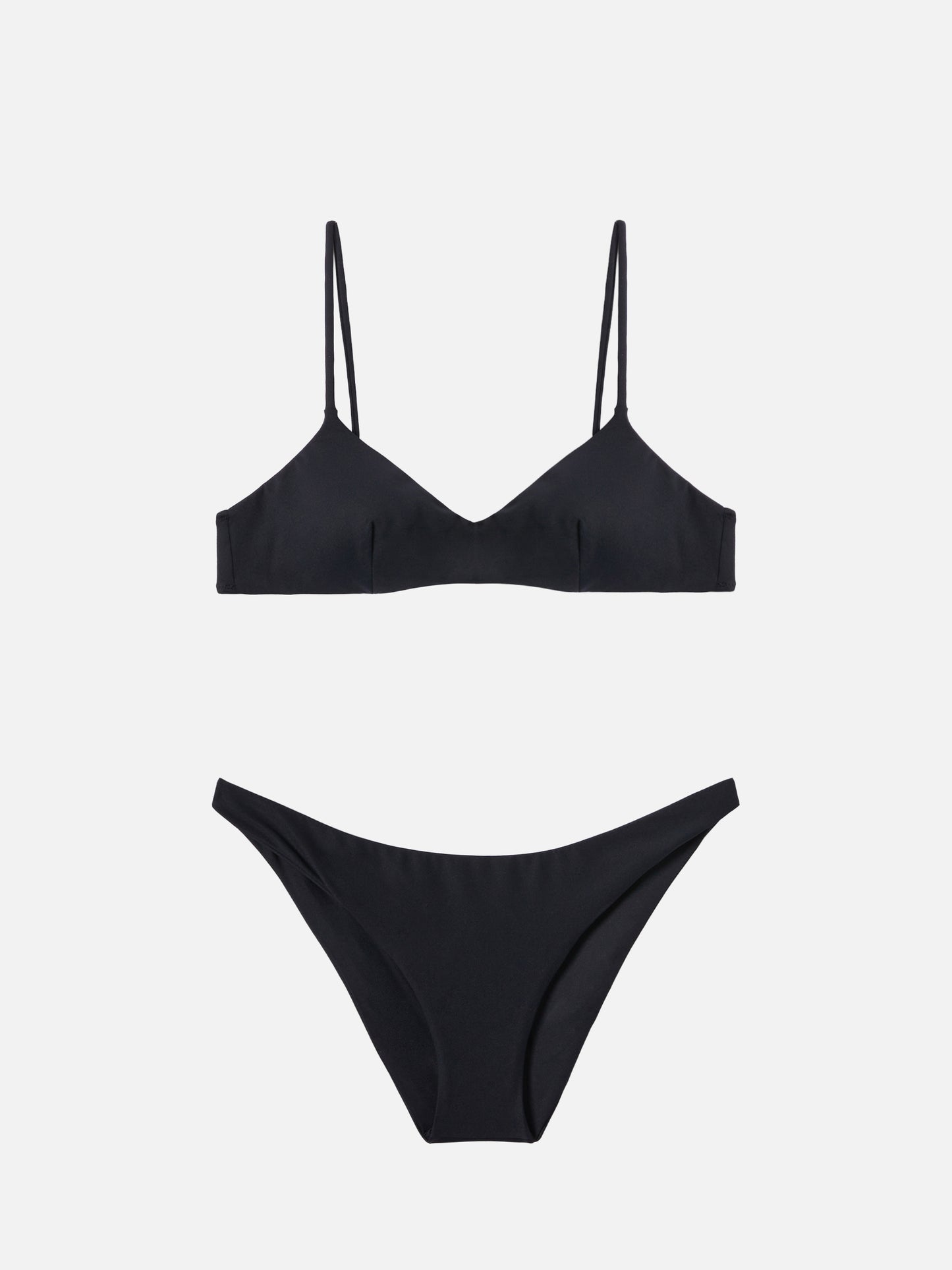 Bralette bikini May Elise in nero con slip da bagno classici
