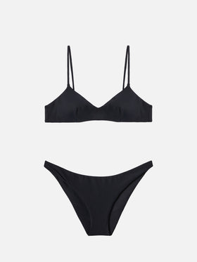 Bralette bikini May Elise in nero con slip da bagno classici