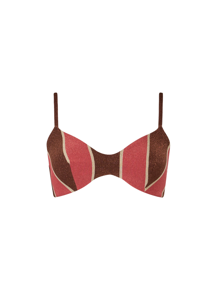 Gestreiftes Lurex-Strandtop mit U-Ausschnitt für Damen May