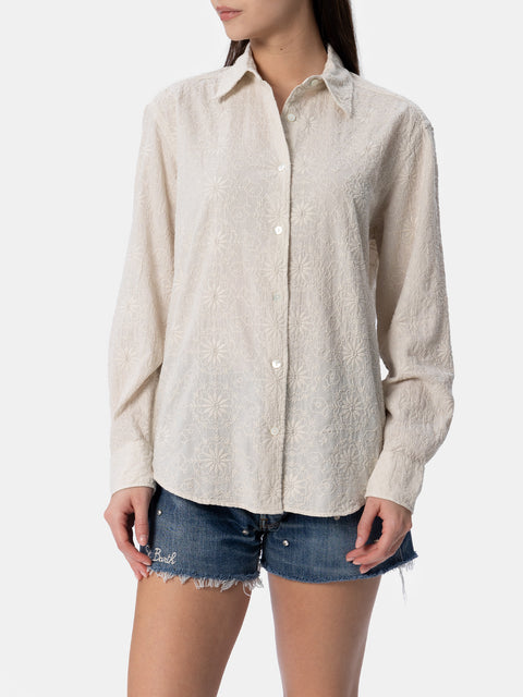 Woman classic Sangallo cotton shirt Meredith - MC2 Saint Barth