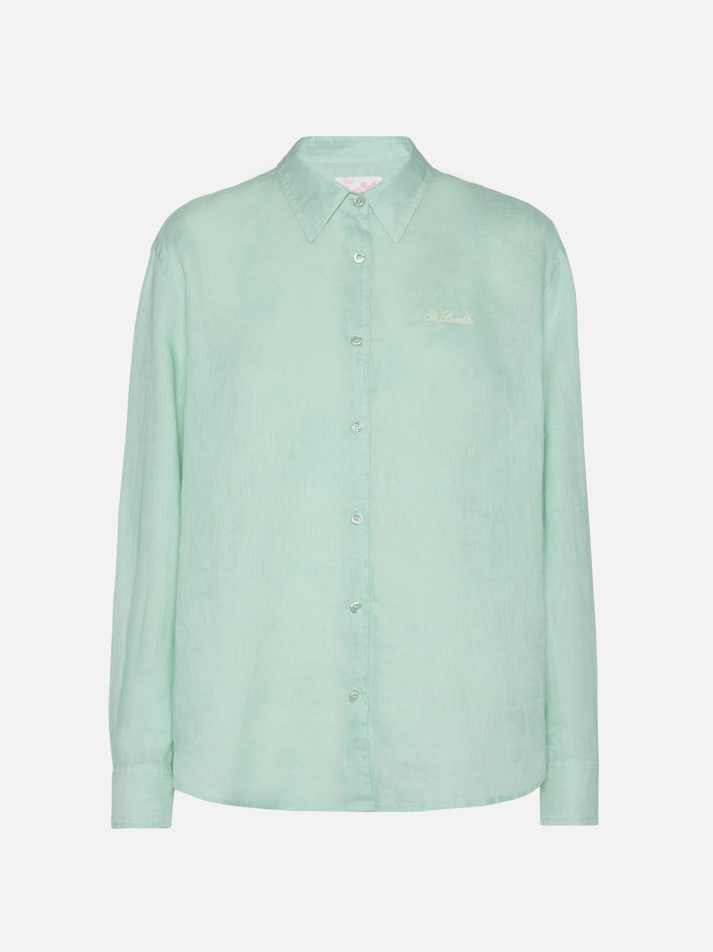 Camicia classica in lino Meredith con ricamo Saint Barth