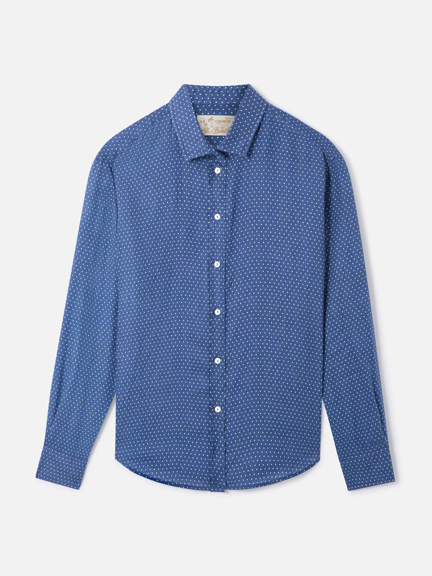 Chemise en lin Meredith à pois et broderie Saint Barth 