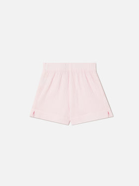 Meave Jr cotton muslin shorts in pink