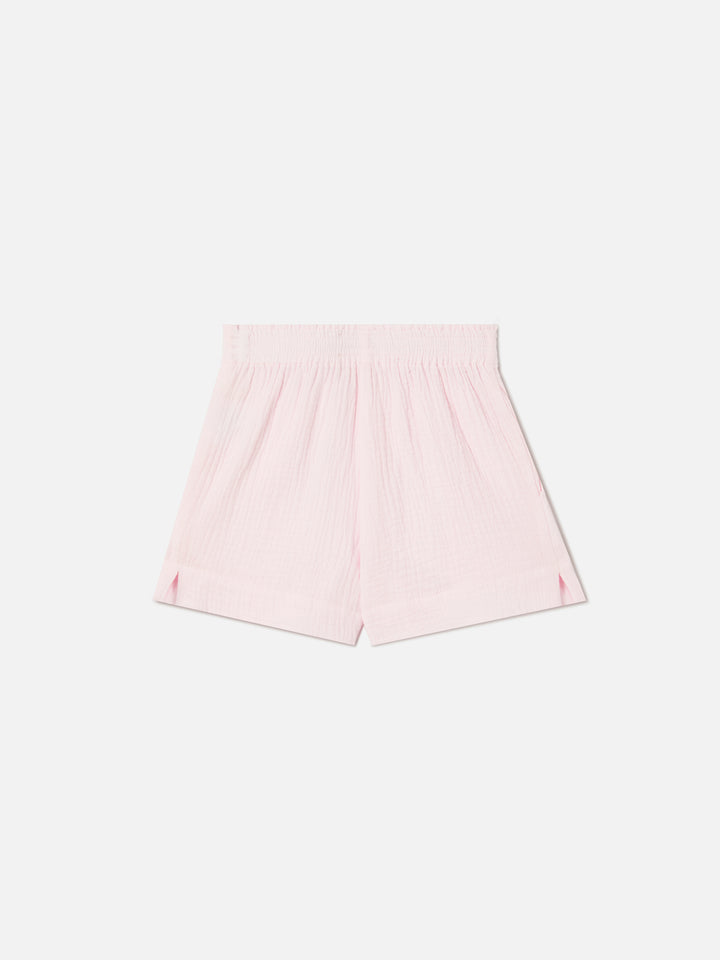 Meave Jr cotton muslin shorts in pink