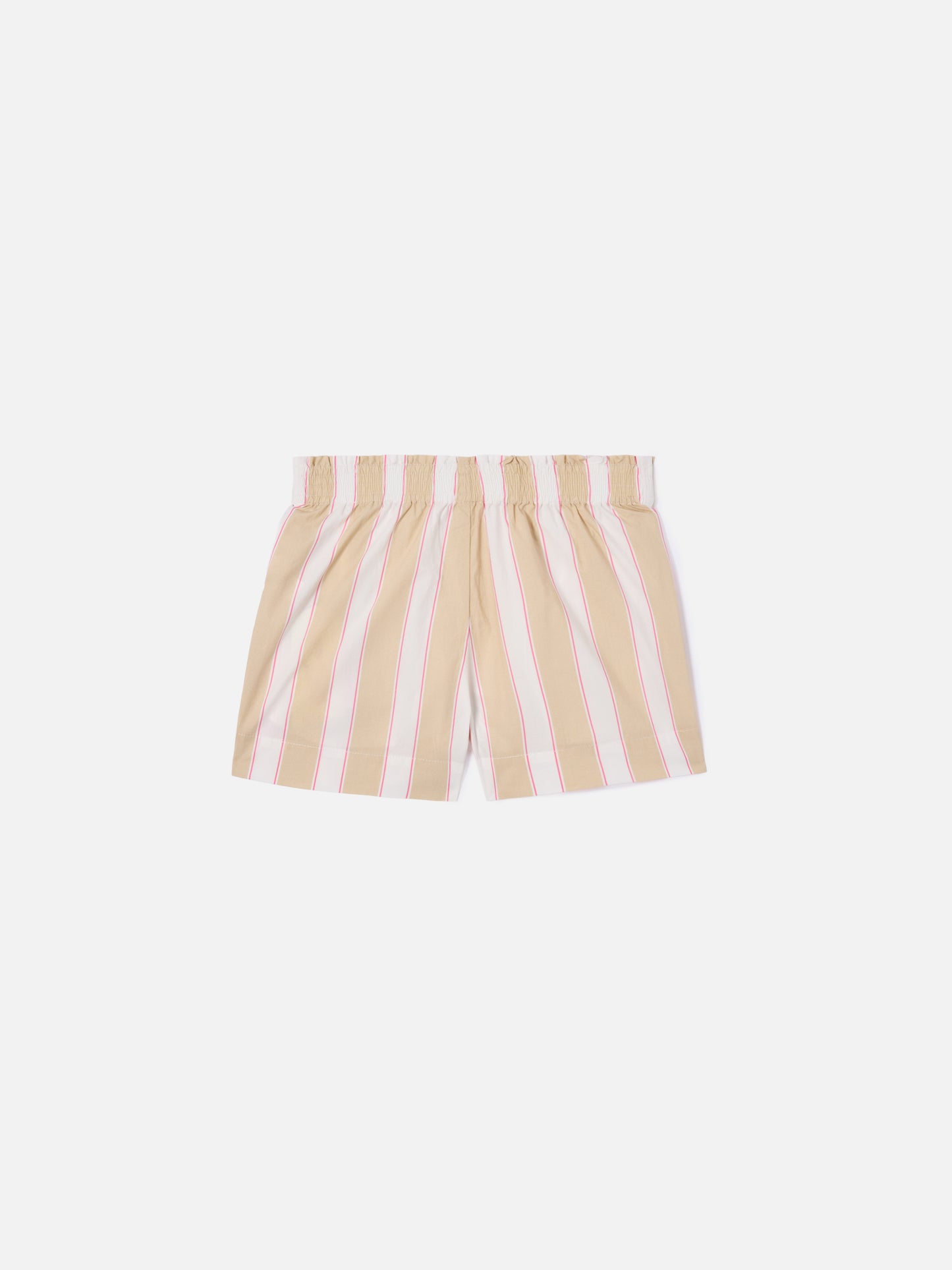 Short Meave Jr a righe beige, bianco e rosa