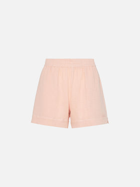 Meave cotton muslin pull up shorts