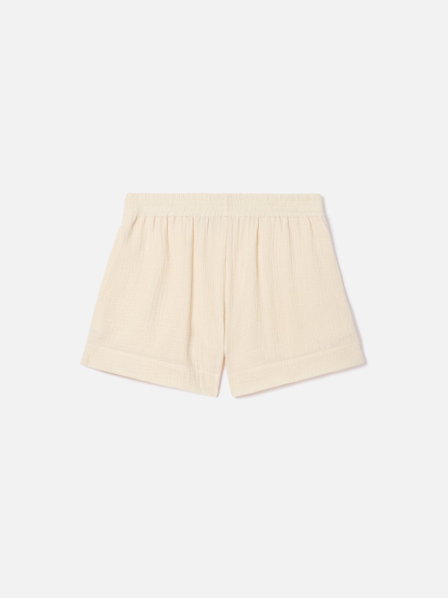 Cream cotton muslin Meave shorts