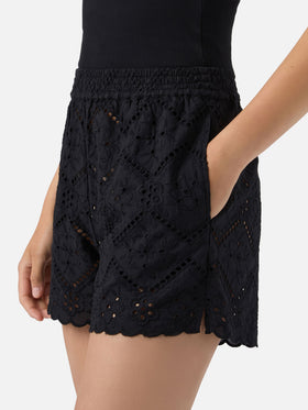 Black Meave broderie anglaise shorts