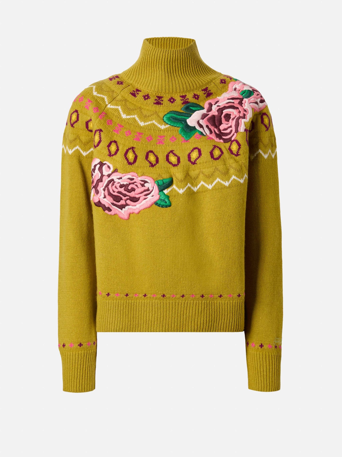 Maglione da donna in misto cashmere Meghan con jacquard nordico