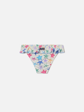 Slip mare Melly panna con stampa stelle marine