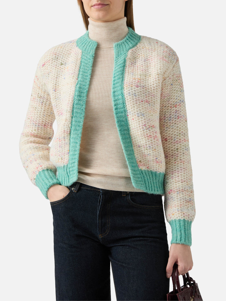 Cardigan Meribel in morbida maglia mélange
