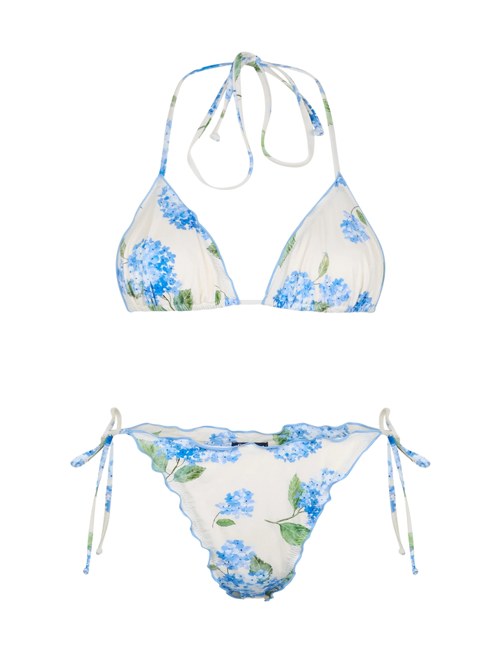 Klassischer Damen-Triangel-Bikini mit Blumenmotiv Schütze Miami