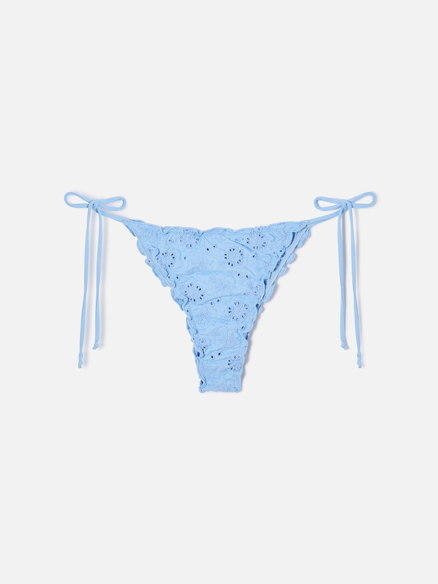 Brazilian-Bikinihose Miami aus hellblauem Sangallo-Stoff 