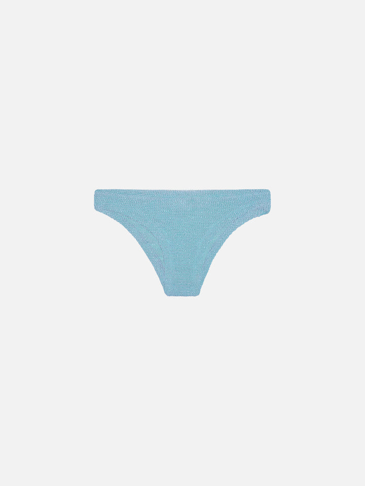 Slip da mare Mica in crinkle blu avio