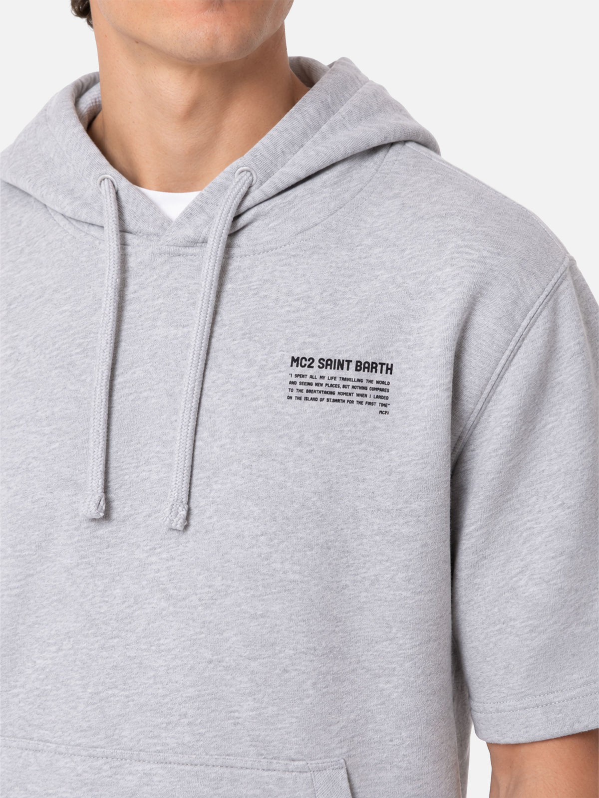 Mike grey short-sleeve hoodie