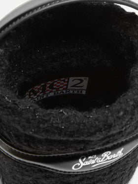 Borsa a secchiello Mila Tweed in misto lana tweed nero