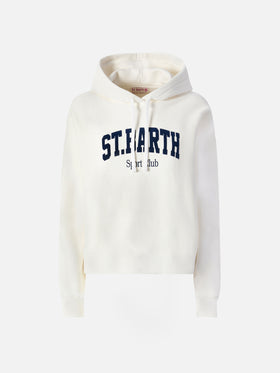 Mindy cotton hoodie with St. Barth Sport Club print
