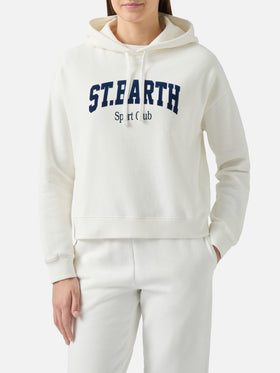 Mindy cotton hoodie with St. Barth Sport Club print
