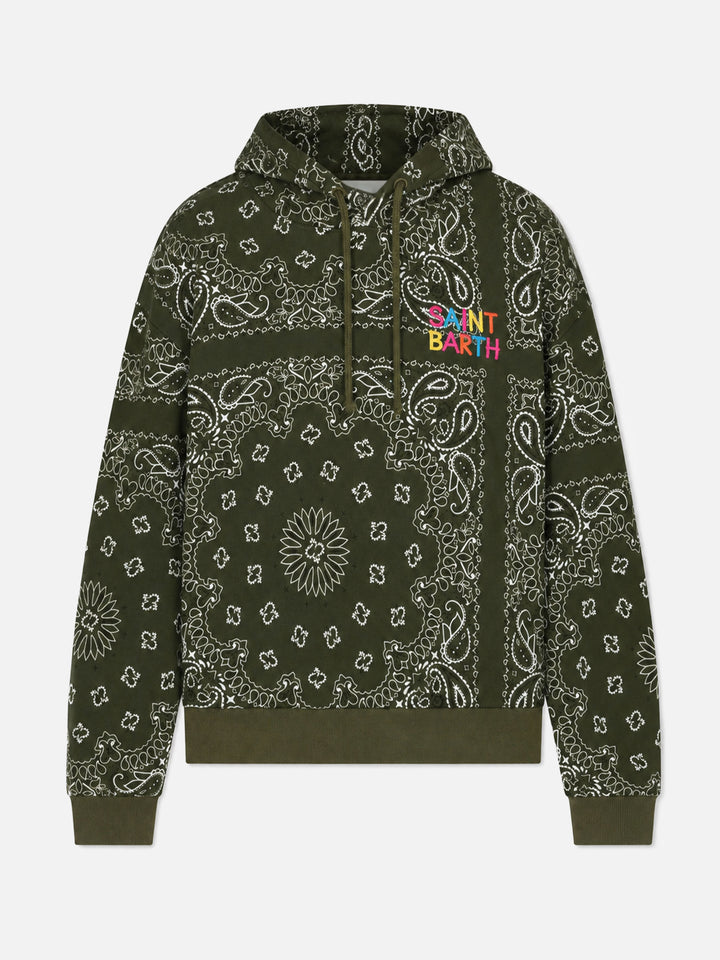 Sudadera con capucha Green Mindy con estampado bandana 