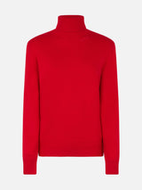 Maglione da donna rosso Moody a costine sottili