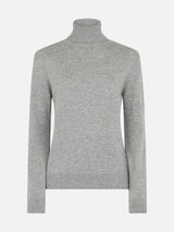 Woman mélange grey cashmere blend sweater Moody