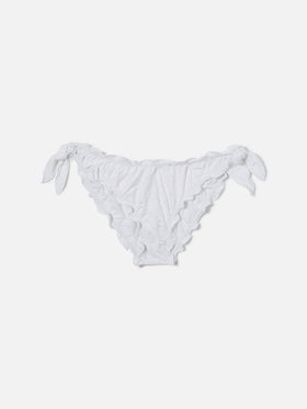 Slip mare Moon classico in tessuto sangallo bianco
