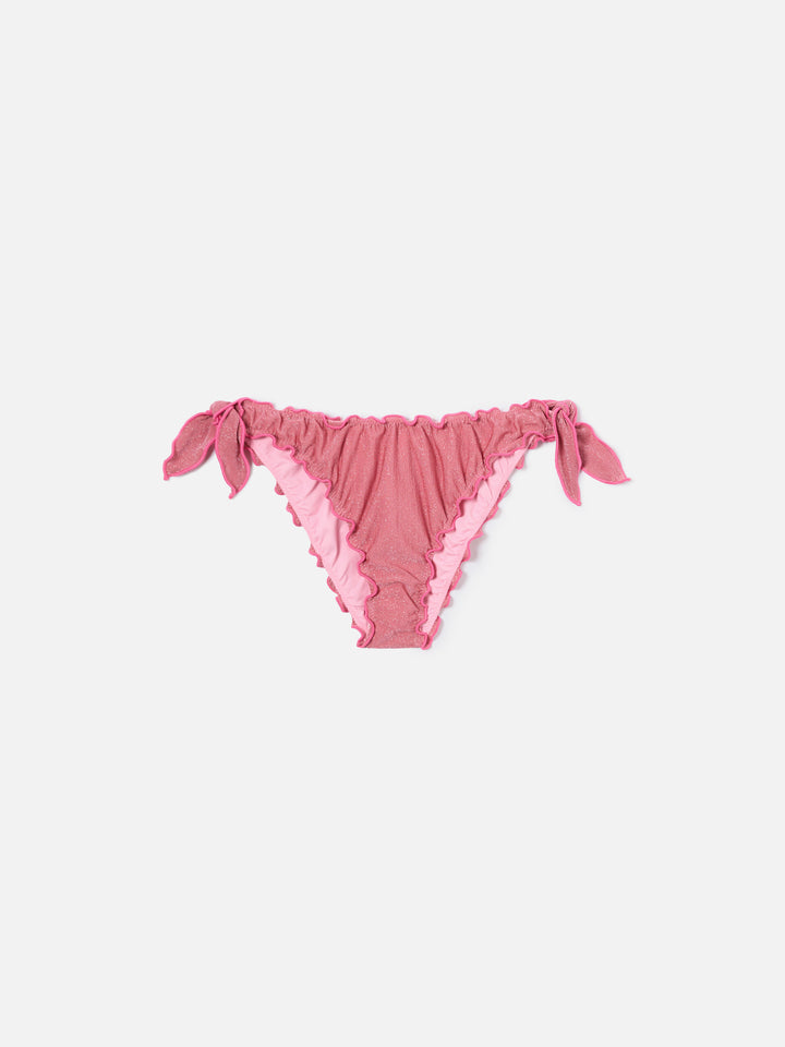 Sagittarius Moon Triangel-Bikini in rosa Lurex 