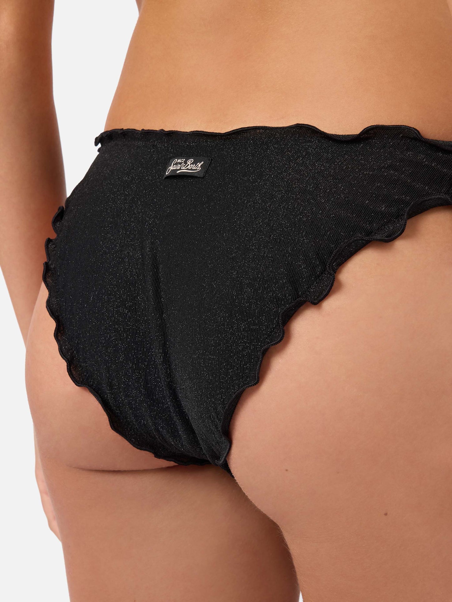 Braguita de bikini Classic Moon en tejido lurex negro liso 