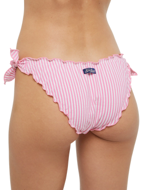 Klassischer Seersucker-Triangel-Bikini Sagittarius Moon mit Streifenprint
