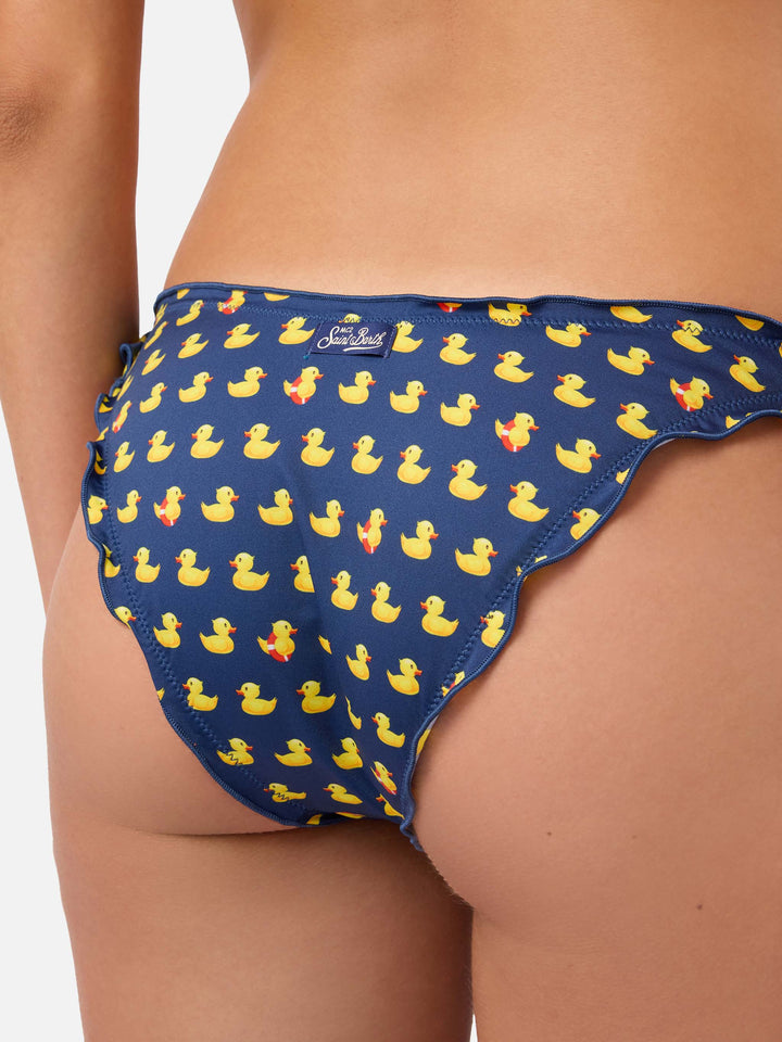Bas de bikini Classic Moon bleu marine avec imprimé canards 