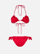 Damen roter klassischer Triangel-Bikini Schütze Mond