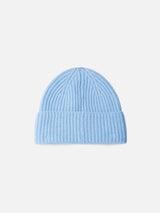 Woman light blue cashmere blend hat Moss