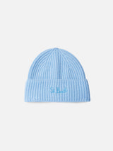 Woman light blue cashmere blend hat Moss