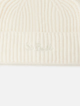 Woman white cashmere blend hat Moss