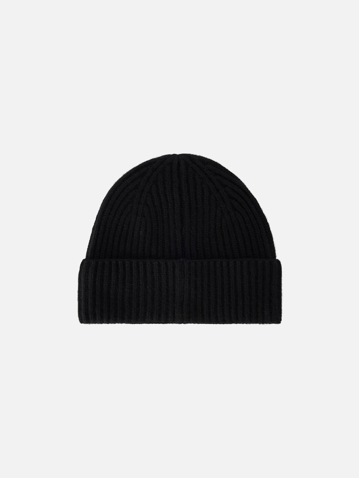 Berretto Moss nero in lana con ricamo logo