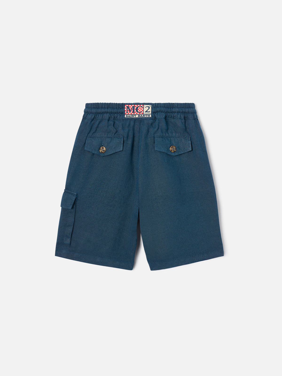 Bermuda Marseille Jr in lino blu