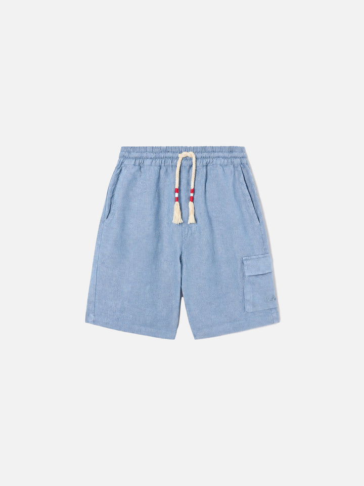 Bermuda shorts Marseille Jr in light denim chambray
