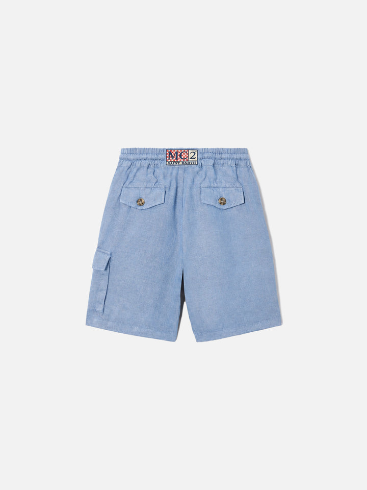 Bermuda shorts Marseille Jr in light denim chambray