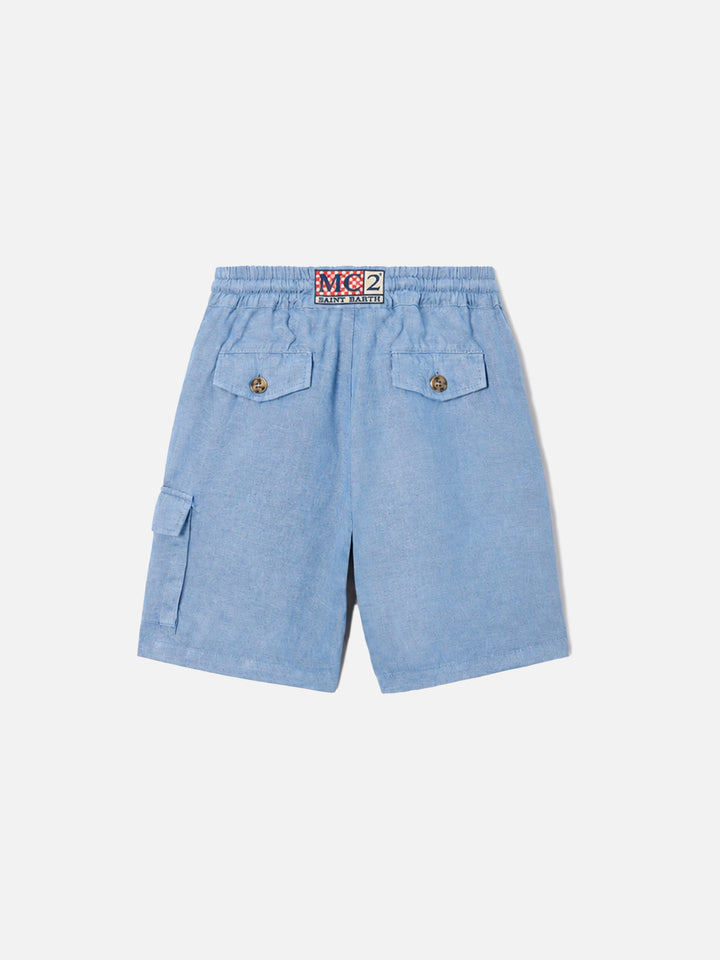 Bermuda shorts Marseille Jr in light denim chambray