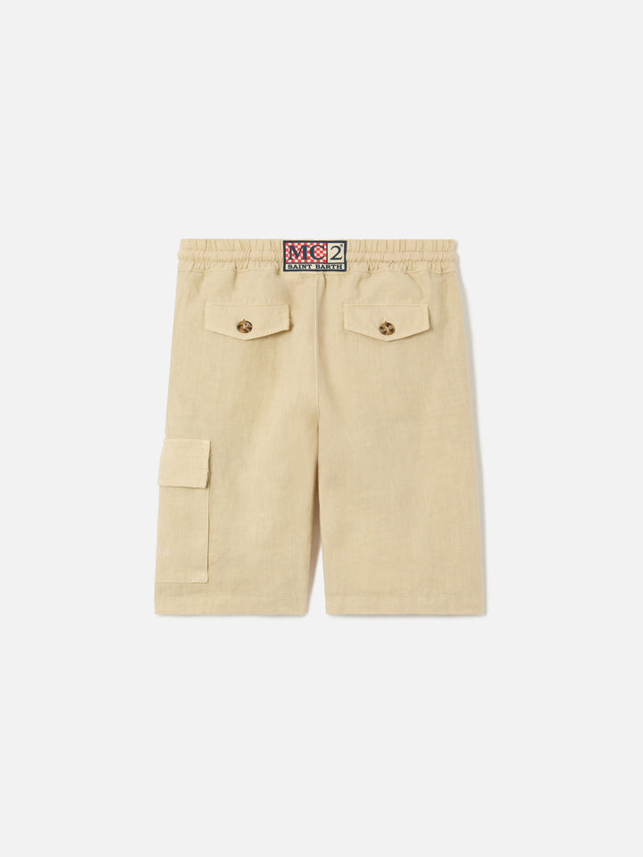 Shorts Marseille Jr in lino beige