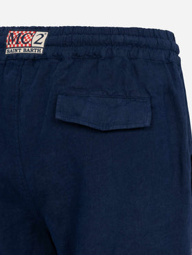 Navy blue linen bermuda Marseille - MC2 Saint Barth