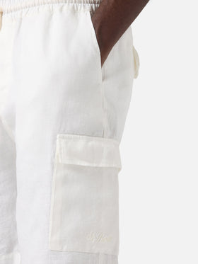 White Marseille bermuda shorts in pure linen