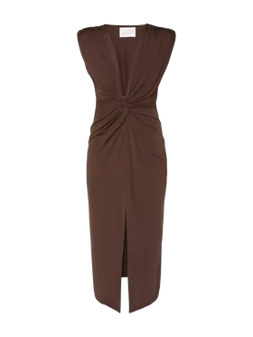 Marina brown sleeveless maxi dress