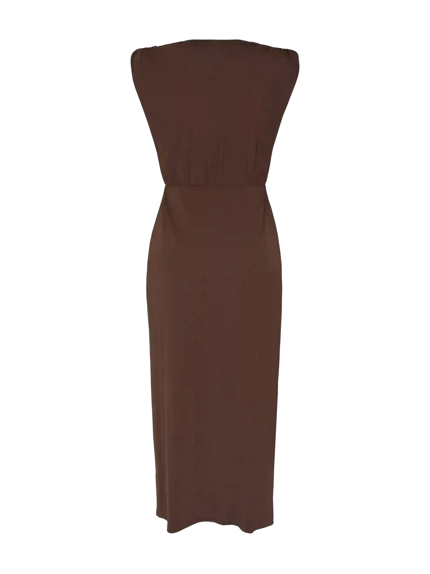 Marina brown sleeveless maxi dress