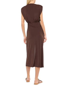 Marina brown sleeveless maxi dress