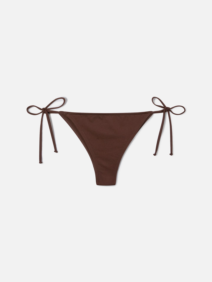 Paloma Marielle dark brown bralette bikini with ties